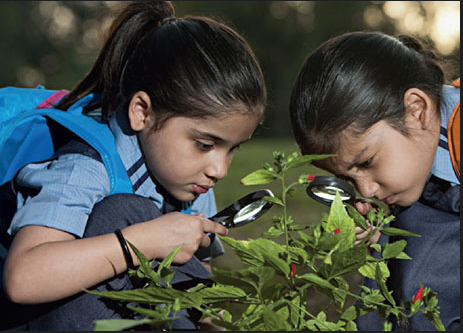 children with plant